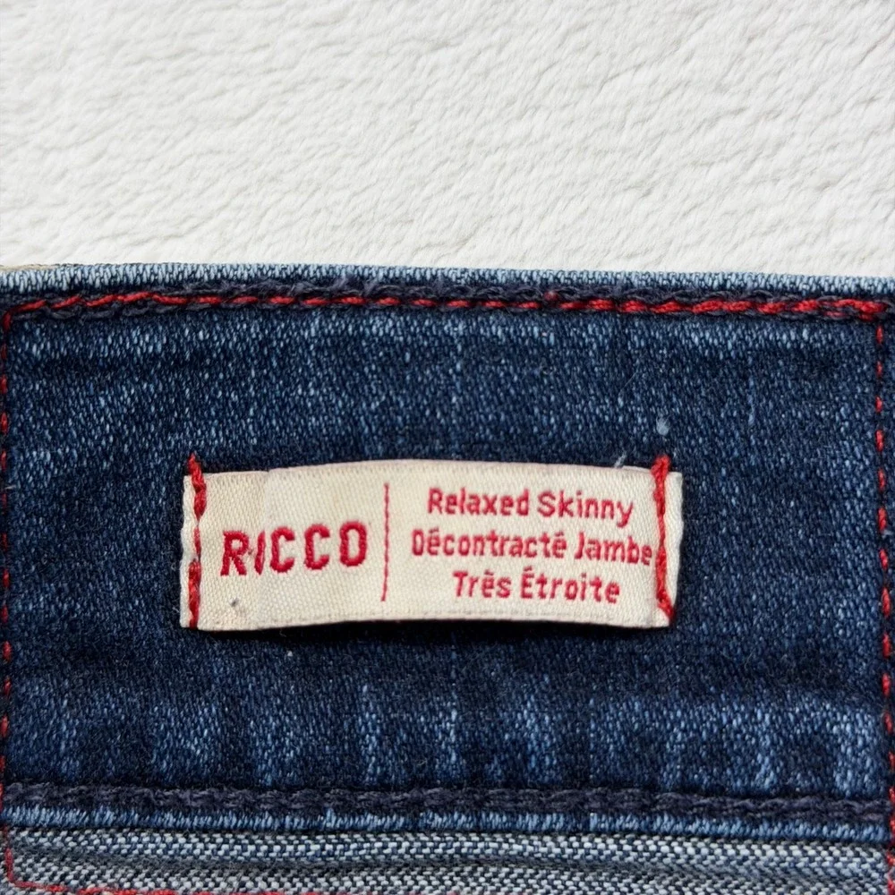 True Religion Rocco Flap Jeans Mens 33 Blue Good Relaxed Skinny N7Y4B52W01696